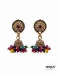 Auralin Multicolor Antique Jhumka Earrings